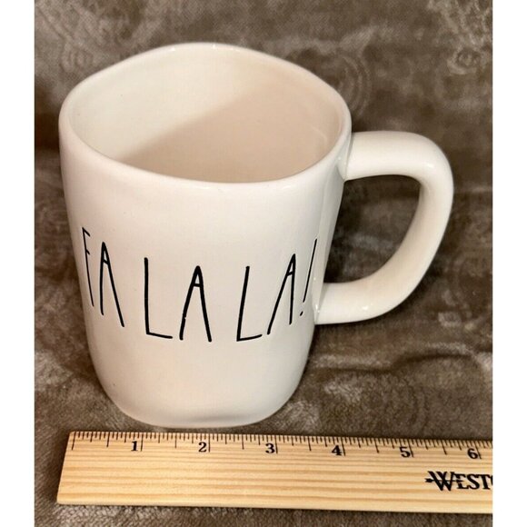 Rae Dunn by Magenta LL FA LA LA! Christmas Coffee Tea Mug Holiday EUC - Picture 8 of 8